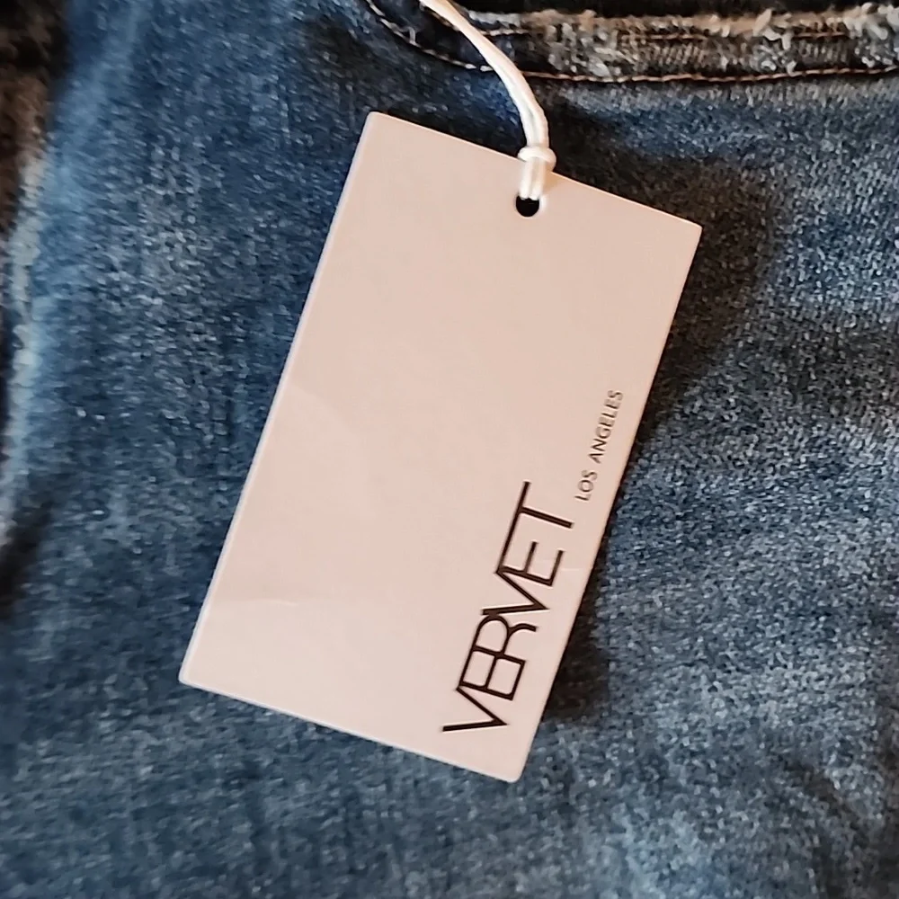 Vervet Jeanne Blue Denim Jeans Brand New High Rise Stretch Slim Straight